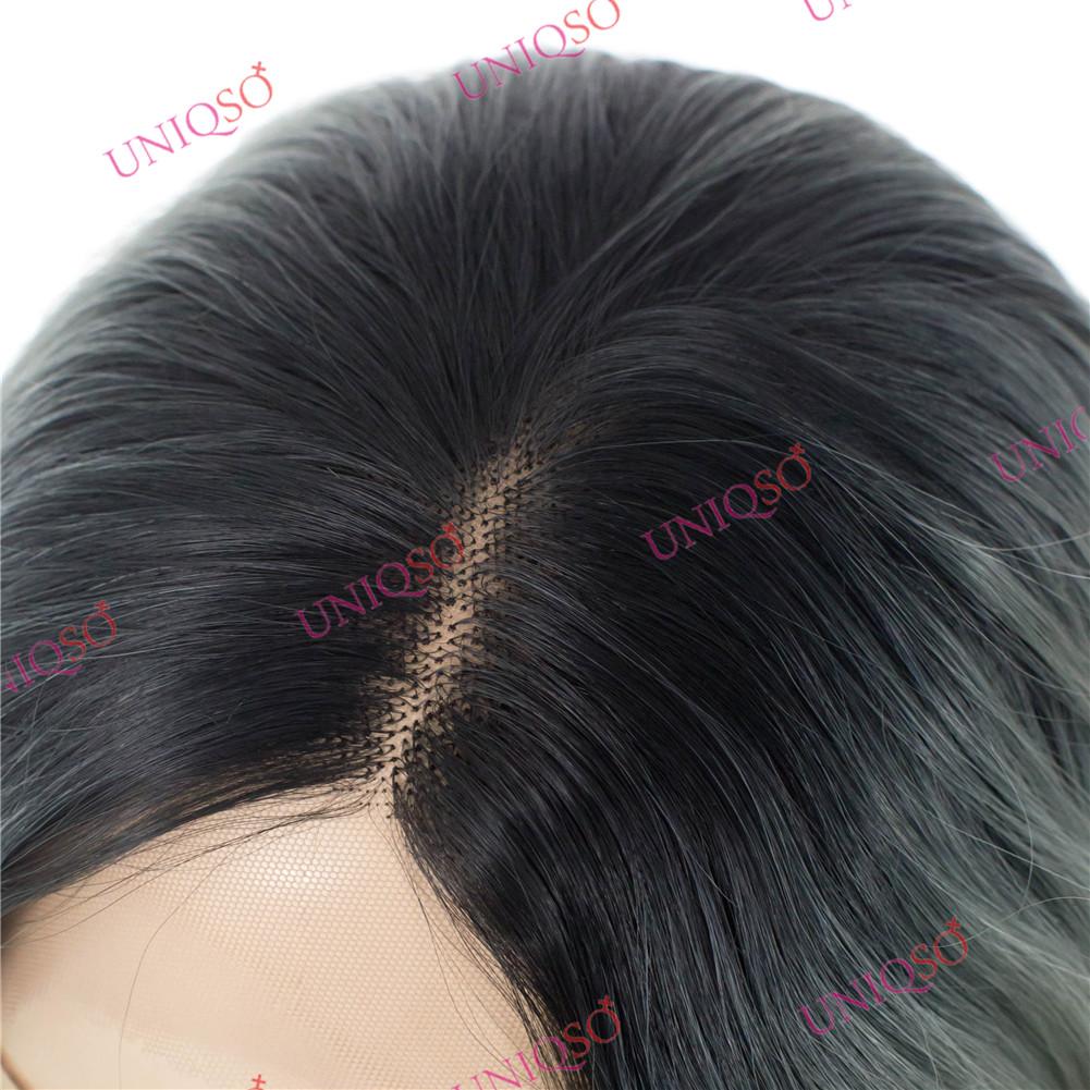 Premium Wig - Reverse Balayage Grey Wig-Lace Front Wig-UNIQSO UK