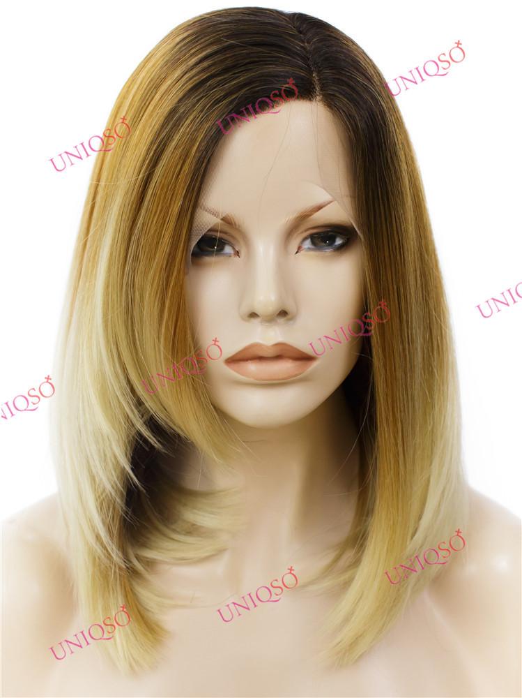 Premium Wig - Reverse-Ombre Blonde Lace Front Synthetic Wig-Lace Front Wig-UNIQSO UK