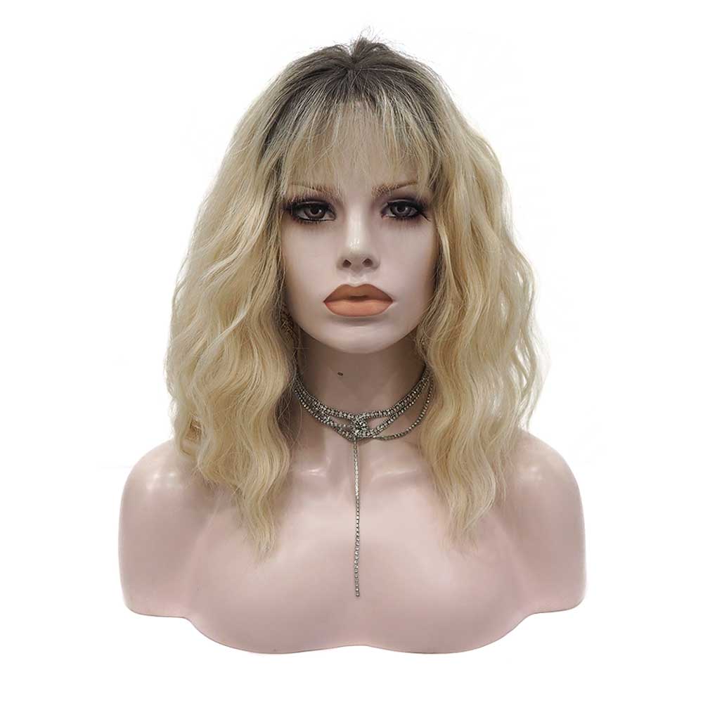 Premium Wig - Rooted Sunflower Fringe in Shoulder Length Wave Lace Front Wig-Lace Front Wig-UNIQSO UK