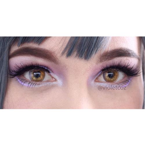 Sweety Anime Shining Heart Violet Brown (1 lens/pack)-Colored Contacts-UNIQSO UK