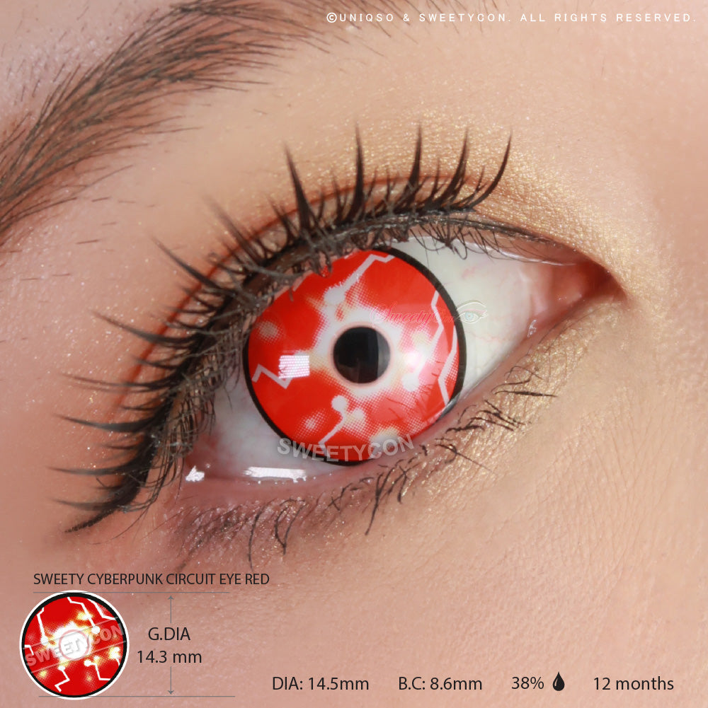 Sweety Circuit Eye Red (1 lens/pack)-Crazy Contacts-UNIQSO UK