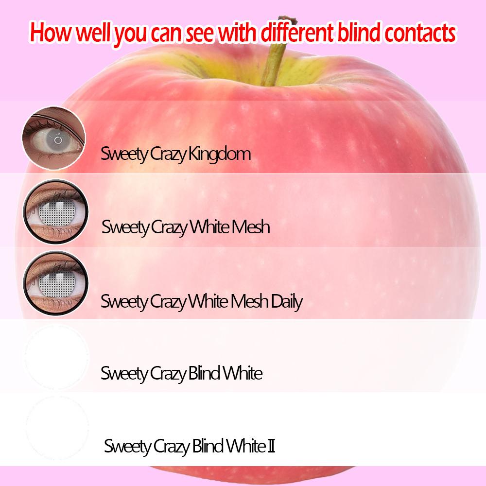 Sweety Crazy Blind White - Version I (1 lens/pack)-Crazy Contacts-UNIQSO UK