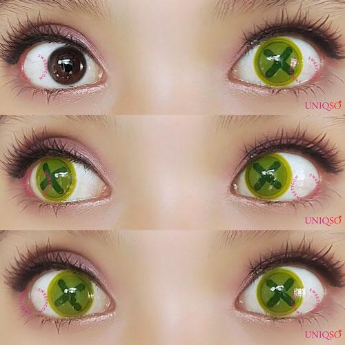 Sweety Crazy Button Eye - Charteuse (1 lens/pack)-Crazy Contacts-UNIQSO UK