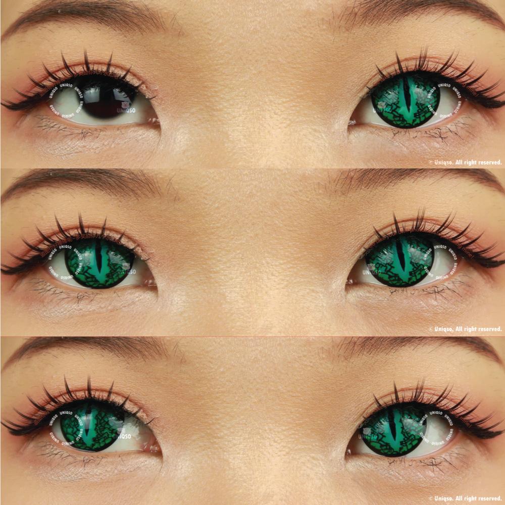 Sweety Crazy Lizard Eye Green (1 lens/pack)-Crazy Contacts-UNIQSO UK