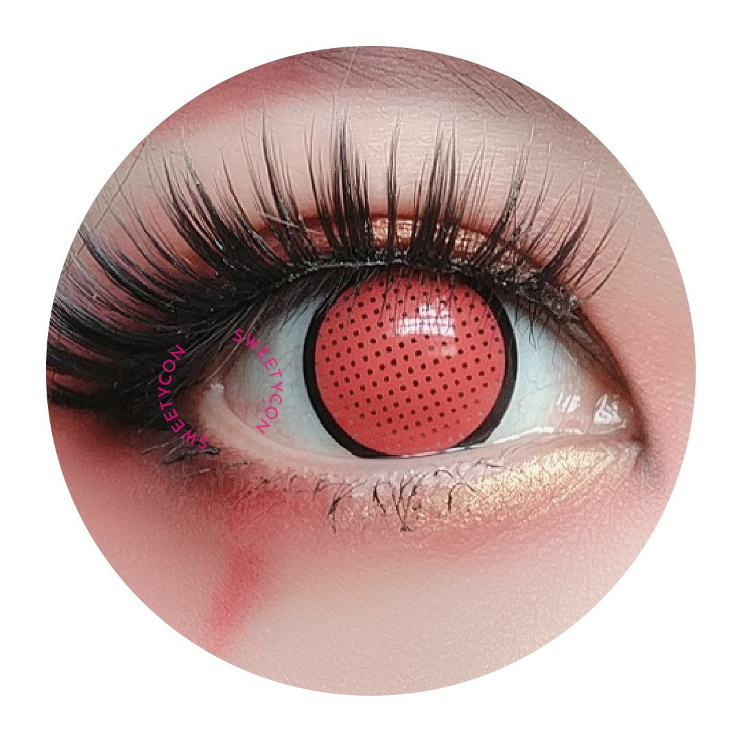 Sweety Crazy Red Mesh/Screen with Black Rim (1 lens/pack)-Crazy Contacts-UNIQSO UK