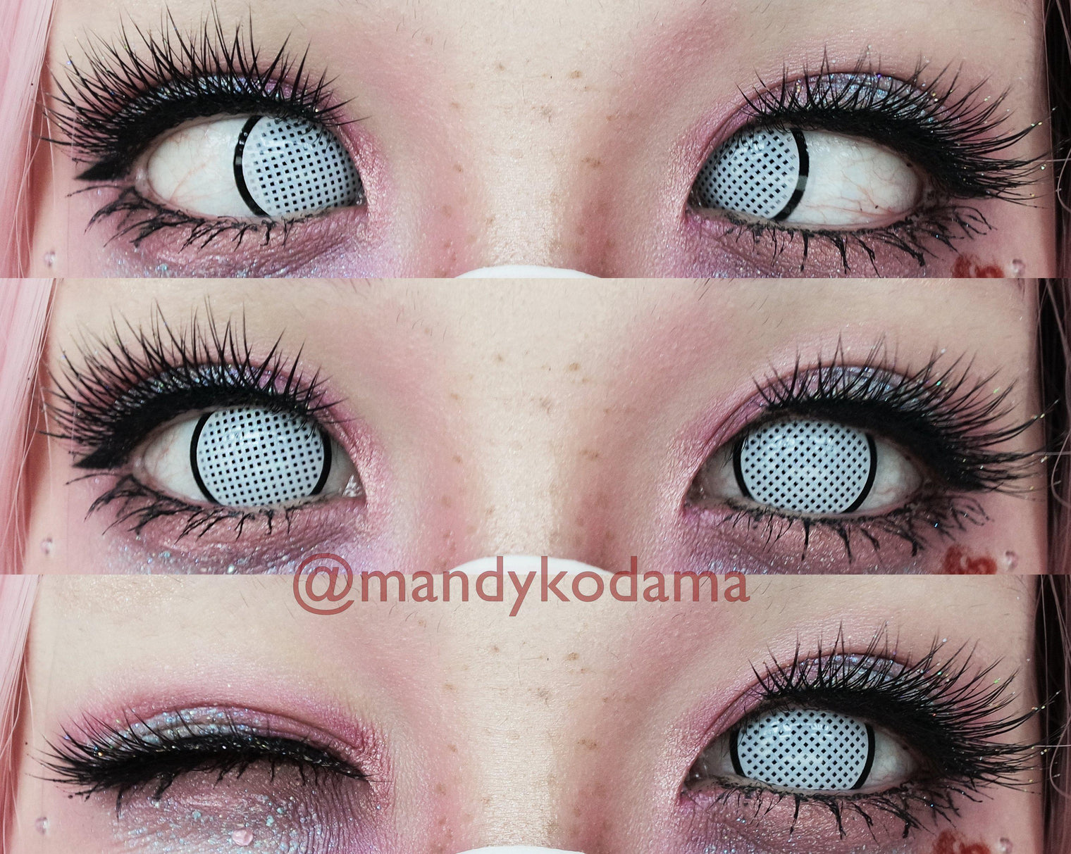 Sweety Crazy White Screen/Mesh with Black Rim (1 lens/pack)-Crazy Contacts-UNIQSO UK