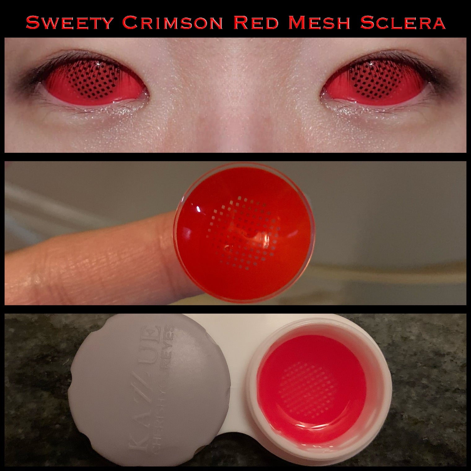 Sweety Crimson Red Mesh Sclera Contacts (1 lens/pack)-Sclera Contacts-UNIQSO UK