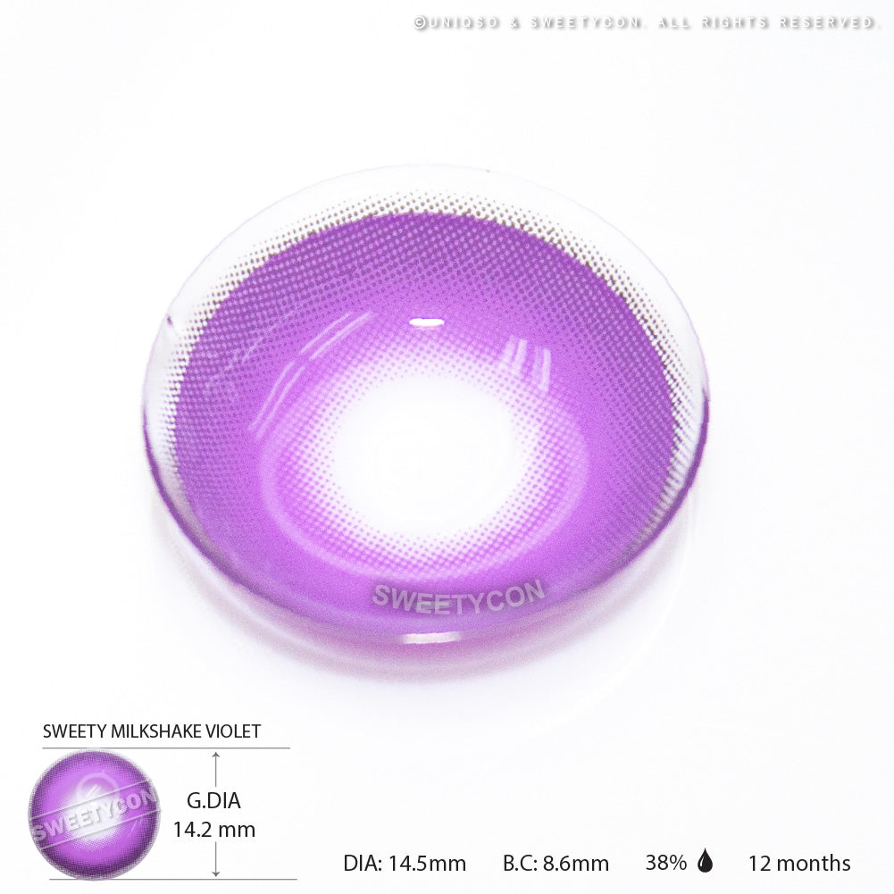 Sweety Milkshake Violet (1 lens/pack)-Colored Contacts-UNIQSO UK