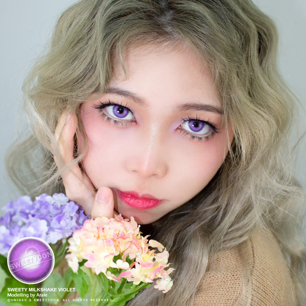 Sweety Milkshake Violet (1 lens/pack)-Colored Contacts-UNIQSO UK