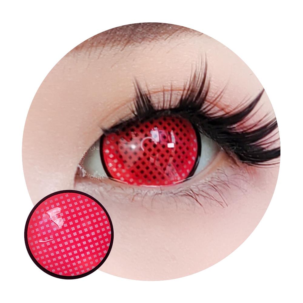 Sweety Mini Sclera Red Mesh Rim (1 lens/pack)-Mini Sclera Contacts-UNIQSO UK