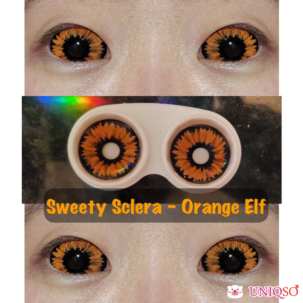 Sweety Orange Sclera Contacts - Orange Elf / Dark Phoenix (1 lens/pack)-Sclera Contacts-UNIQSO UK