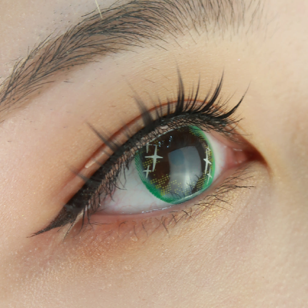 Sweety Shining Stars Green (1 lens/pack)-Colored Contacts-UNIQSO UK