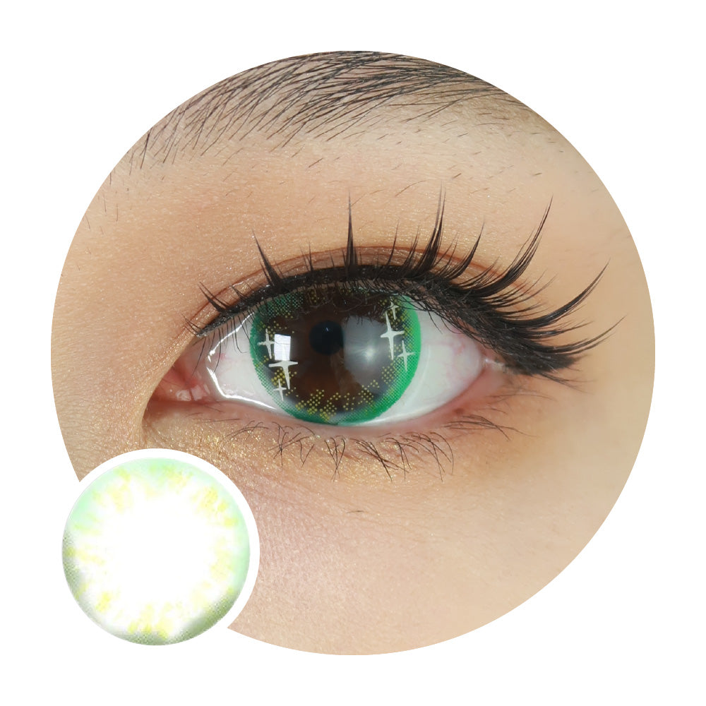 Sweety Shining Stars Green (1 lens/pack)-Colored Contacts-UNIQSO UK