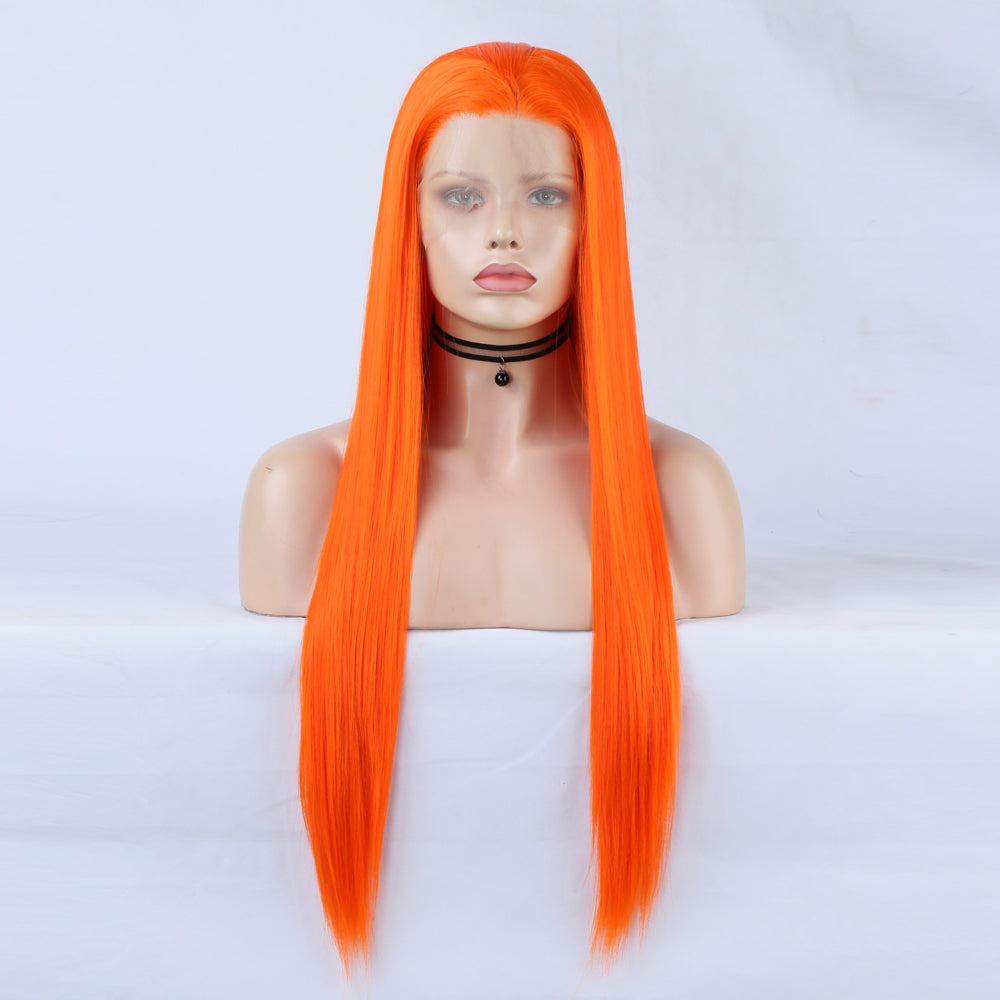 Swish Orange Front Lace Long Straight Wig-Lace Front Wig-UNIQSO UK