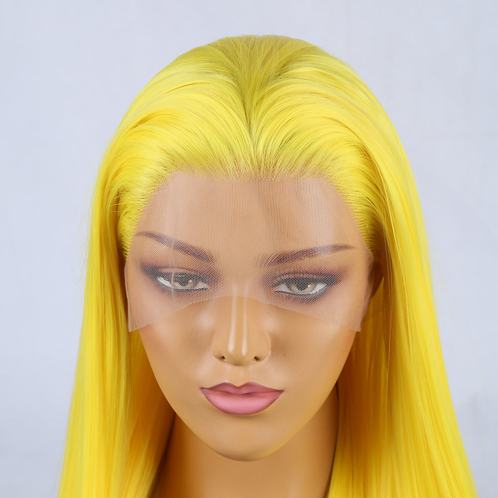 Tempting Yellow Front Lace Long Bangs-Lace Front Wig-UNIQSO UK