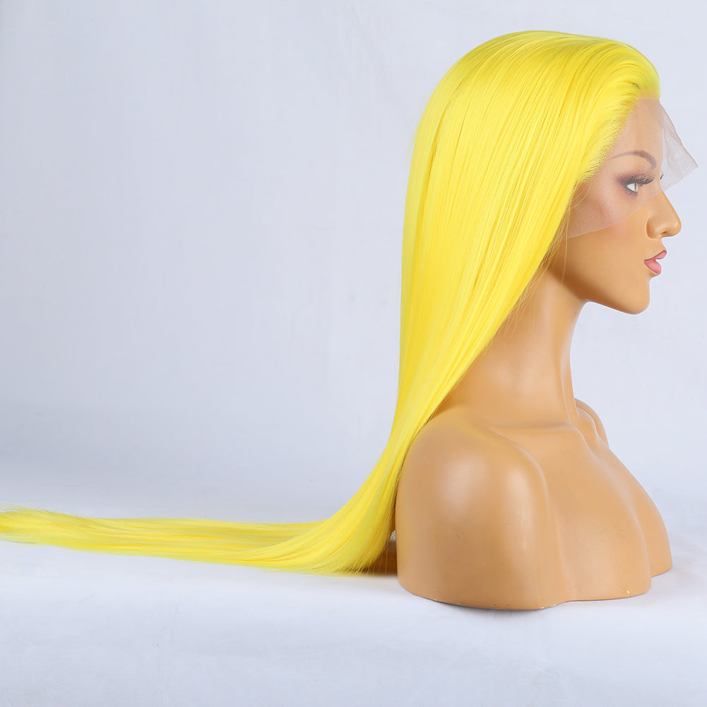 Tempting Yellow Front Lace Long Bangs-Lace Front Wig-UNIQSO UK