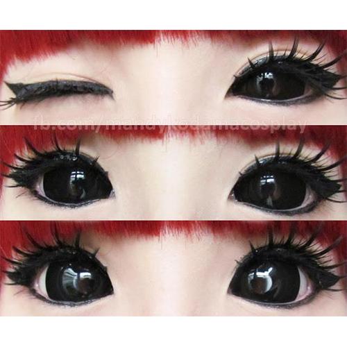 Phantasee Black Sclera Contacts Sabretooth/Blackout/Black (2 lenses/pack)-Sclera Contacts-UNIQSO