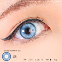 1 Day Sweety Star Tears Blue (2 or 10 lenses/pack)-Colored Contacts-UNIQSO