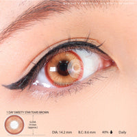 1 Day Sweety Star Tears Brown (2 or 10 lenses/pack)-Colored Contacts-UNIQSO UK