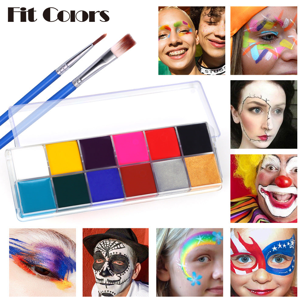Fit Colors 12 Colors Water Soluble Face & Body Paint-Makeup Palette-UNIQSO
