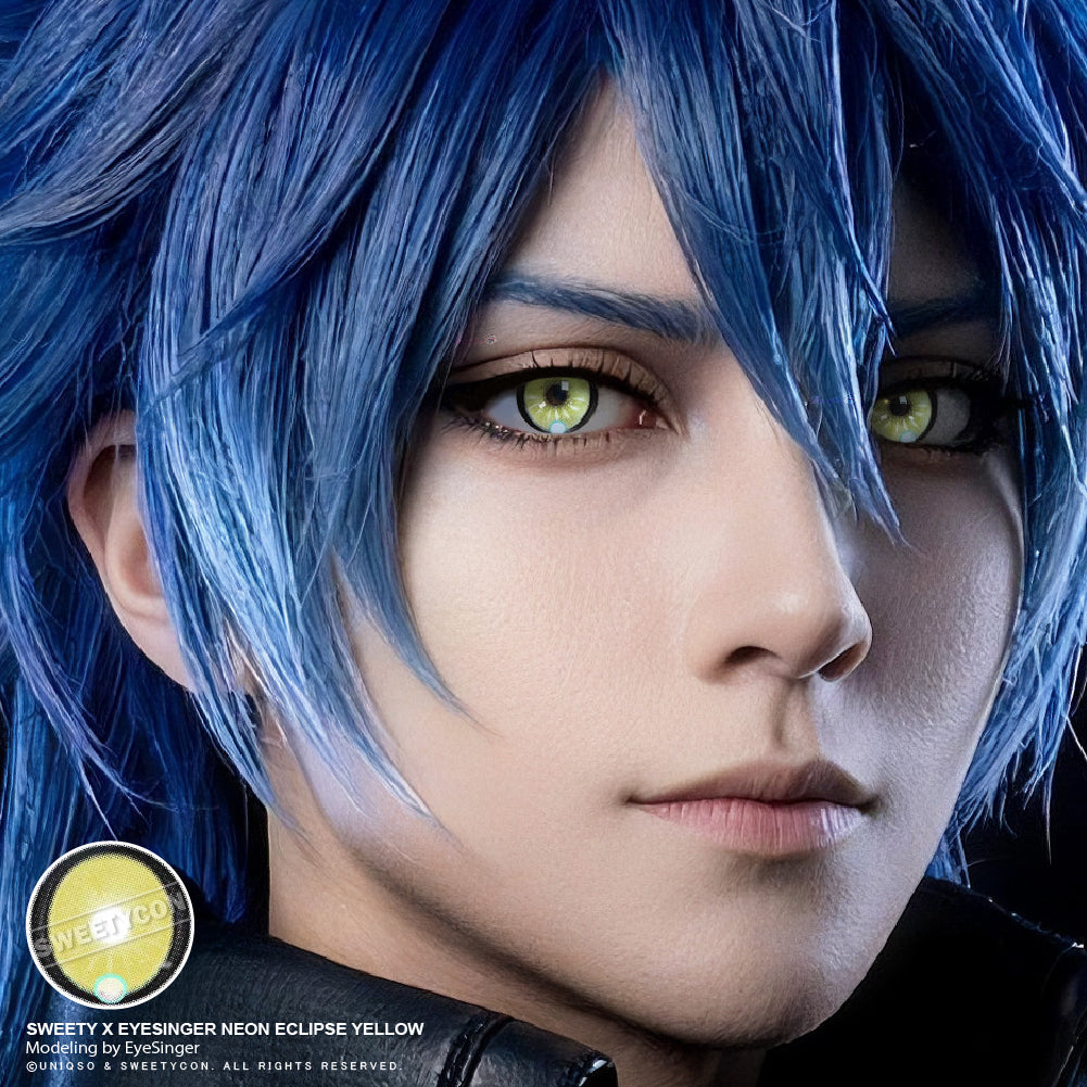 Sweety x Eyesinger Neon Eclipse Yellow (2 lenses/pack)-Colored Contacts-UNIQSO UK