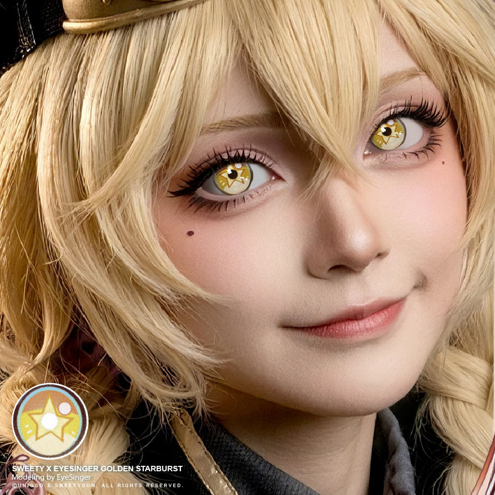 Sweety x Eyesinger Golden Starburst (2 lenses/pack)-Colored Contacts-UNIQSO UK