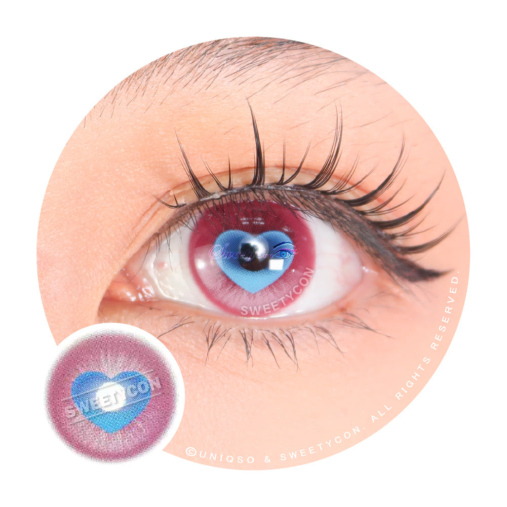 Sweety x Eyesinger Cupid Heart Pink (2 lenses/pack)-Colored Contacts-UNIQSO UK