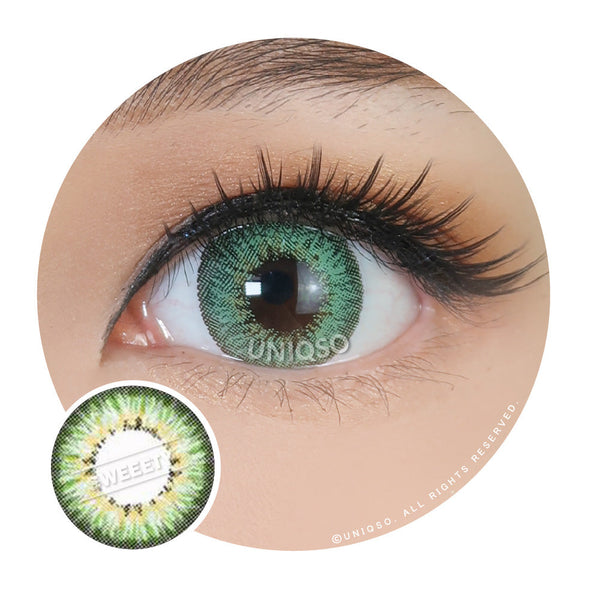 Western Eyes Puffy 3 Tones Green (1 lens/pack)-Colored Contacts-UNIQSO