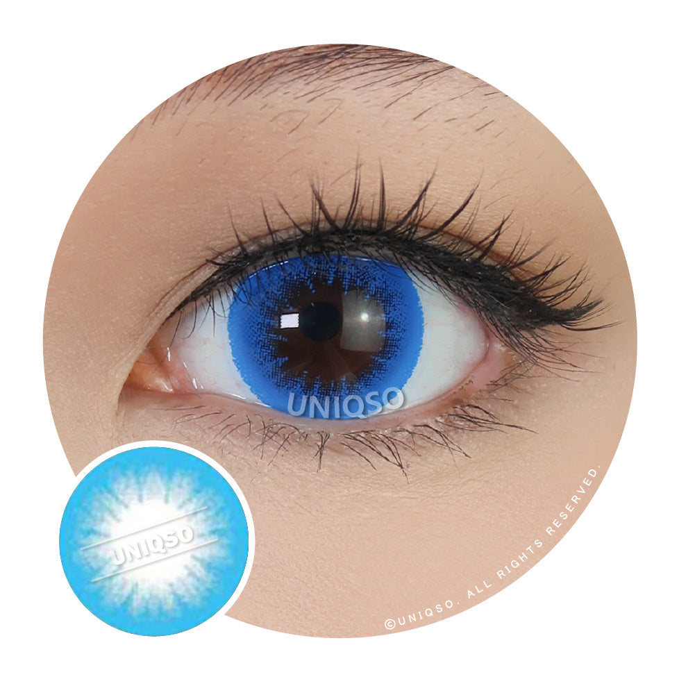 Western Eyes Bubble Blue (1 lens/pack)-Colored Contacts-UNIQSO