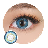 Western Eyes Puffy 3 Tones Blue (1 lens/pack)-Colored Contacts-UNIQSO