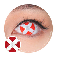 Sweety Crazy White Cross Red Eye (1 lens/pack)-Crazy Contacts-UNIQSO