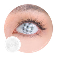 Kazzue Crazy Lens with Power - White Mesh (1 lens/pack)-Crazy Contacts-UNIQSO