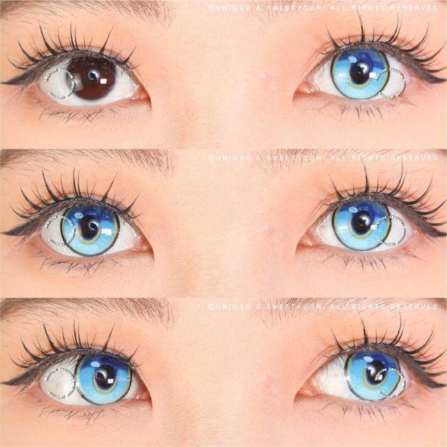 Sweety x Eyesinger Crystal Diamond Aqua (2 lenses/pack)-Colored Contacts-UNIQSO UK