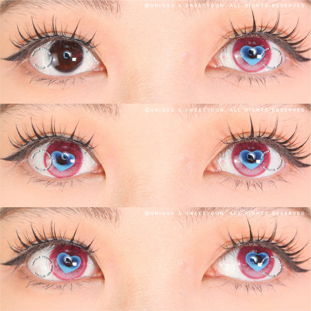 Sweety x Eyesinger Cupid Heart Pink (2 lenses/pack)-Colored Contacts-UNIQSO UK