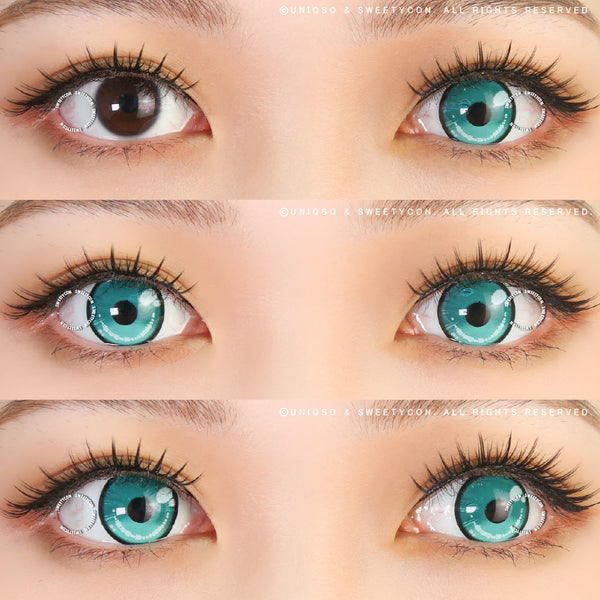 Sweety Anime 2 Teal Green (1 lens/pack)-Colored Contacts-UNIQSO