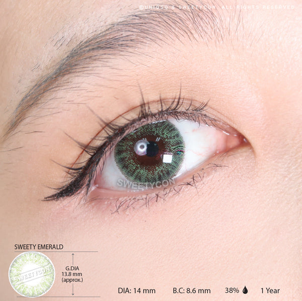 Sweety Emerald (1 lens/pack)-Colored Contacts-UNIQSO