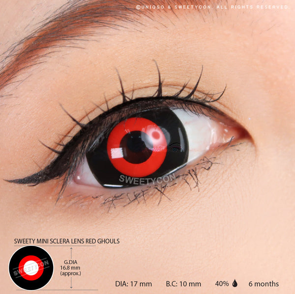 Sweety Mini Sclera Lens Red Ghouls (1 lens/pack)-Mini Sclera Contacts-UNIQSO