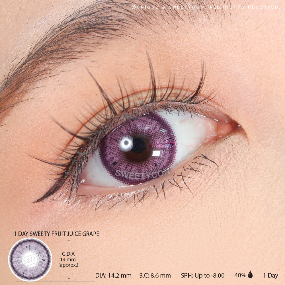 Sweety Fruit Juice Grape (1 lens/pack)-Colored Contacts-UNIQSO