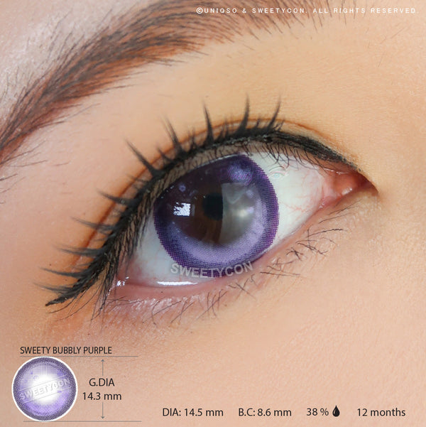 Sweety Bubbly Violet (1 lens/pack)-Colored Contacts-UNIQSO