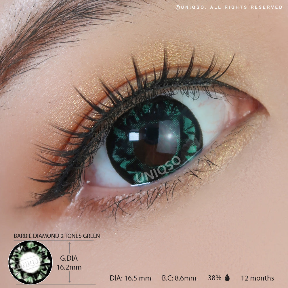 Western Eyes Diamond 2 Tones Green (1 lens/pack)-Colored Contacts-UNIQSO