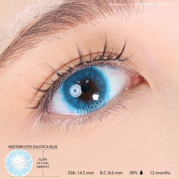 Western Eyes Solotica Blue (1 lens/pack)-Colored Contacts-UNIQSO