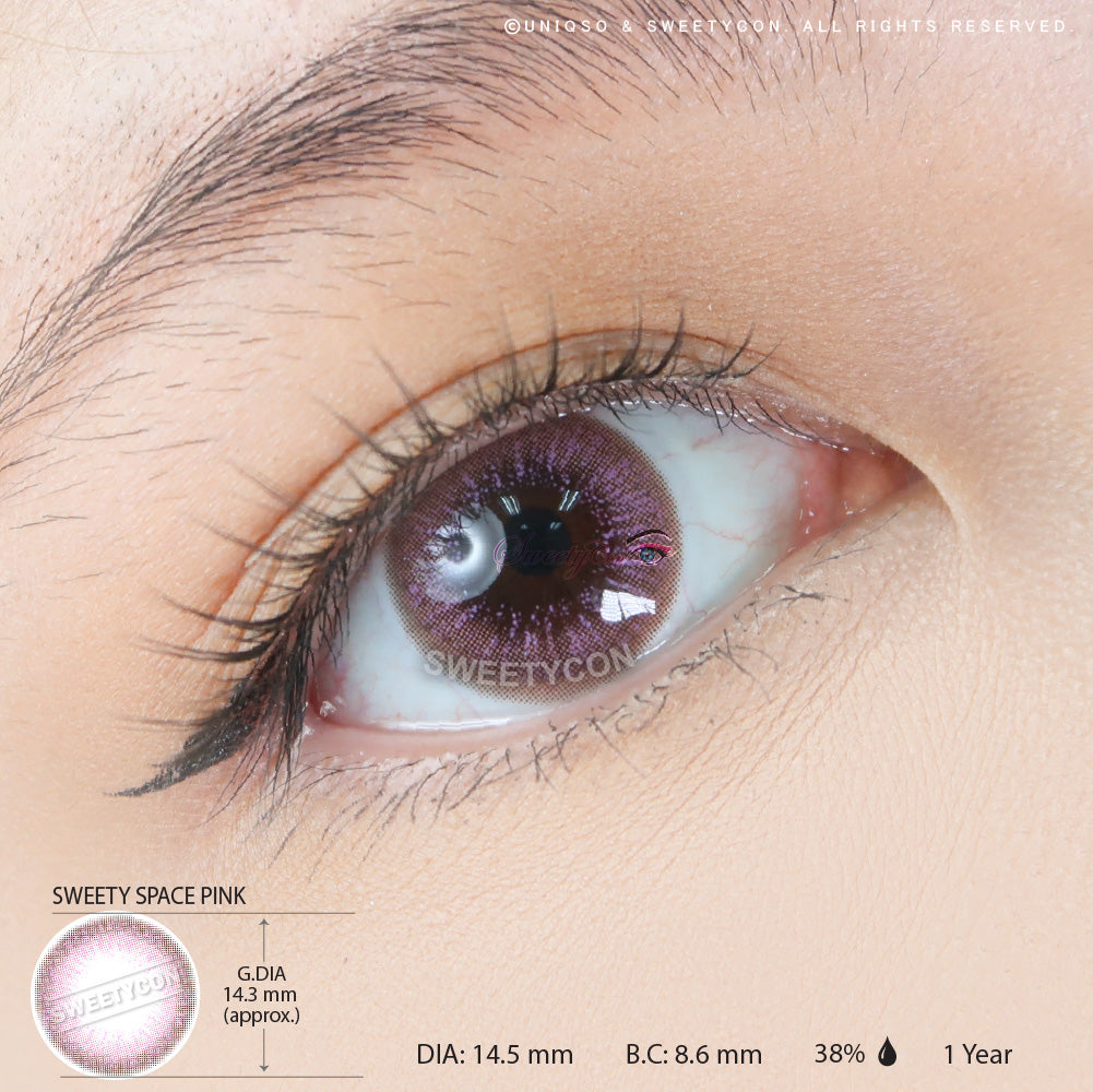 Sweety Space Pink (1 lens/pack)-Colored Contacts-UNIQSO