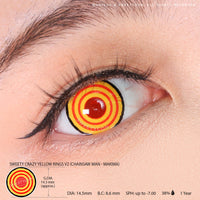 Sweety Crazy Yellow Rings V2 (Chainsaw Man - Makima) (1 lens/pack)-Crazy Contacts-UNIQSO