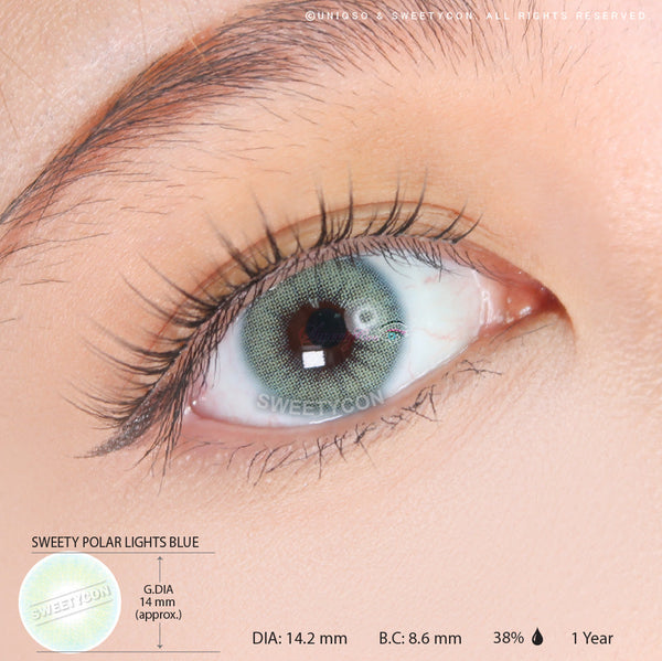 Sweety Polar Lights Blue (1 lens/pack)-Colored Contacts-UNIQSO