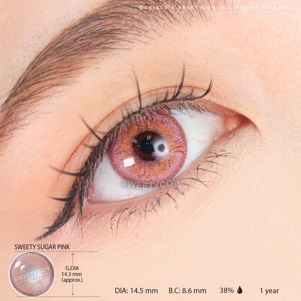 Sweety Sugar Pink (1 lens/pack)-Colored Contacts-UNIQSO