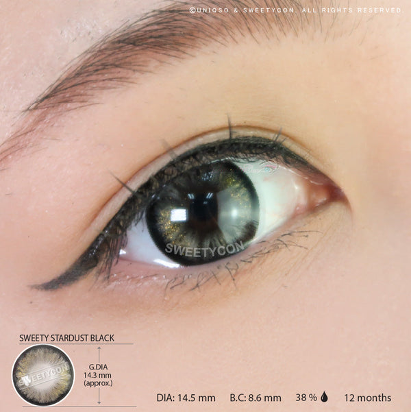 Sweety Stardust Black (1 lens/pack)-Colored Contacts-UNIQSO