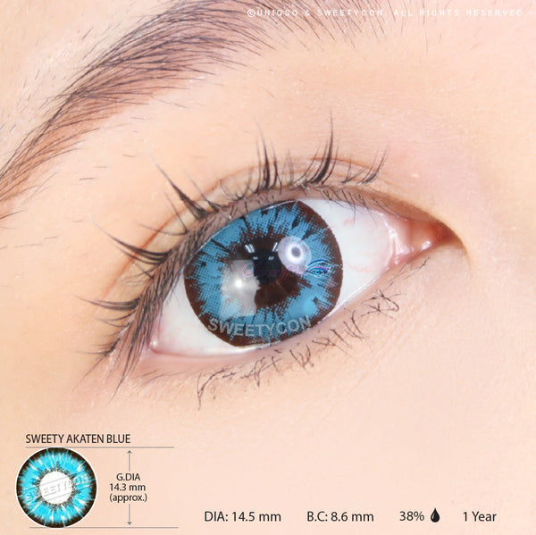 Sweety Akaten Blue (1 lens/pack)-Colored Contacts-UNIQSO