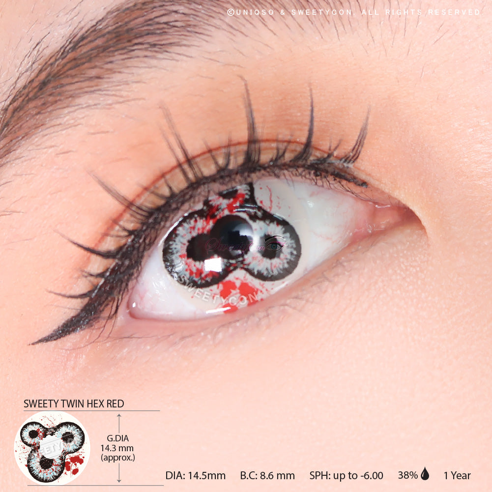 Sweety Crazy Devil's Triple (1 lens/pack)-Colored Contacts-UNIQSO