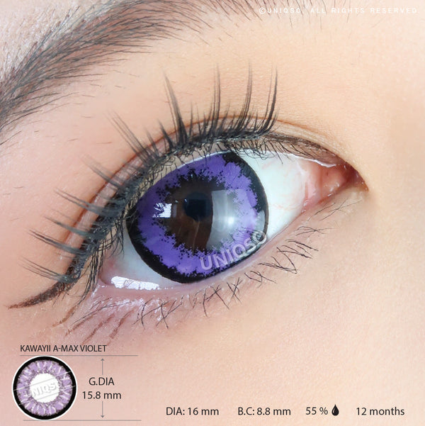 Kawayii A-Max Violet (1 lens/pack)-Colored Contacts-UNIQSO