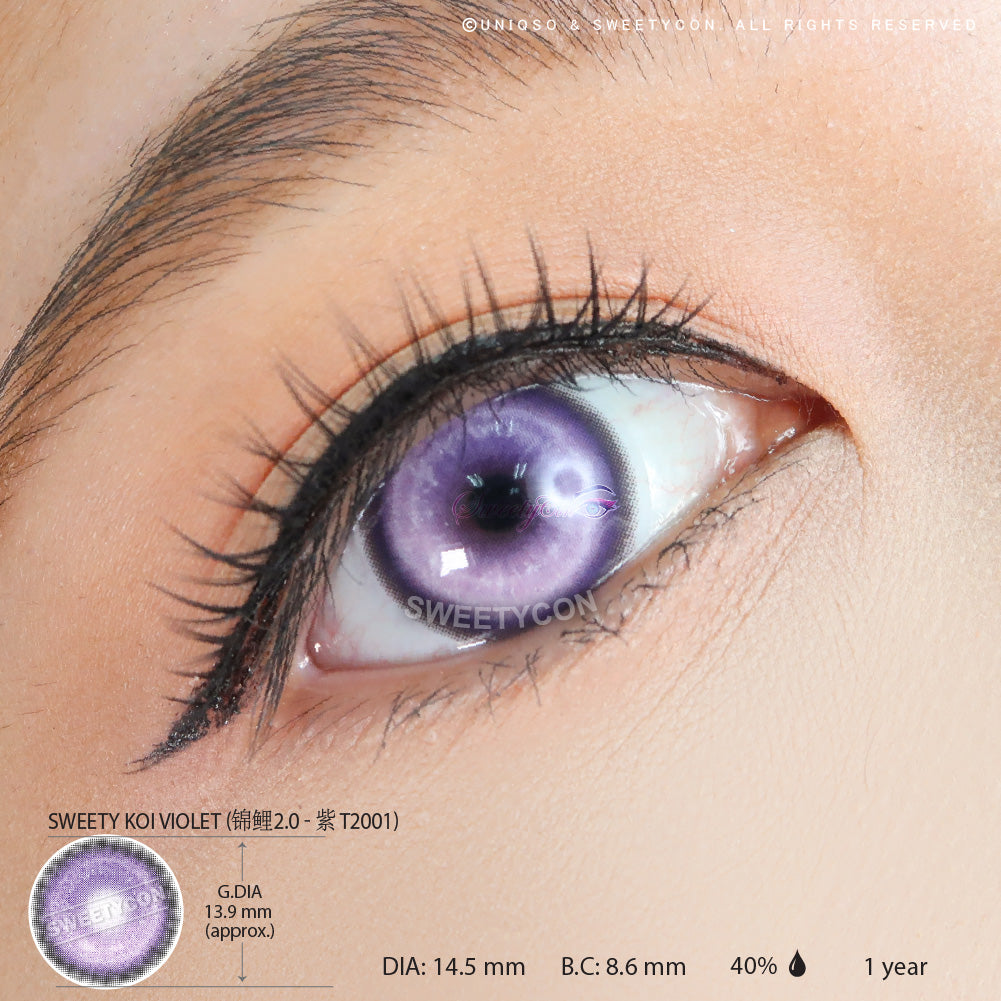 Sweety Koi Violet (1 lens/pack)-Colored Contacts-UNIQSO